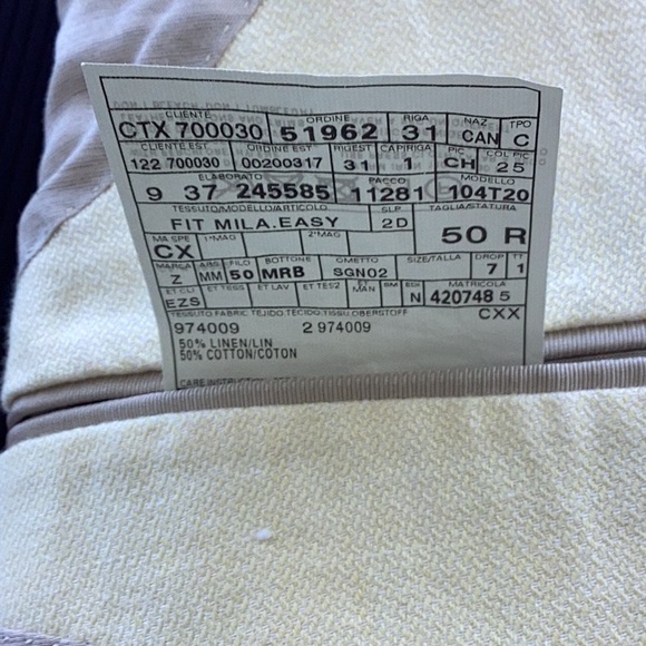 Ermenegildo Zegna Pale Yellow Jacket Linen/Cotton Blend IT 50R, US 40R - Picture 8 of 9